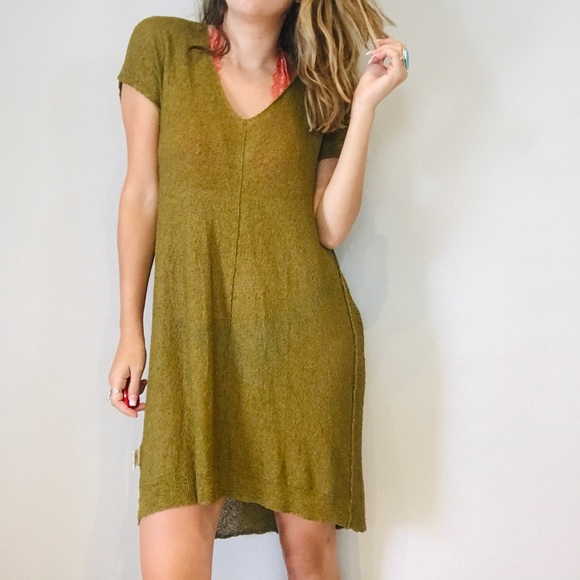Free People olive thin knit long basics dress - Picture 2 of 5